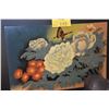 Image 2 : FRAMED CLOISONNE ART, FLOWERS & BUTTERFLY (29 1/2" X 21 1/2")