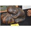 Image 2 : CARVED WOOD FIGURE, BOY RESTING ON A PUMPKIN