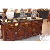 Image 1 : ROSEWOOD BUFFET W/3 DRAWERS & 4 DOORS W/GLASS (65" X 19" X 32 1/2")