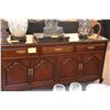 Image 2 : ROSEWOOD BUFFET W/3 DRAWERS & 4 DOORS W/GLASS (65" X 19" X 32 1/2")