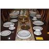Image 2 : WEDGWOOD BONE CHINA, ROYAL LAPIS GOLD EDGE DINNERWARE (96 PCS)