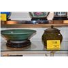 Image 1 : CERAMIC COVERED POT & CERAMIC BOWL W/STAND (2 PCS)