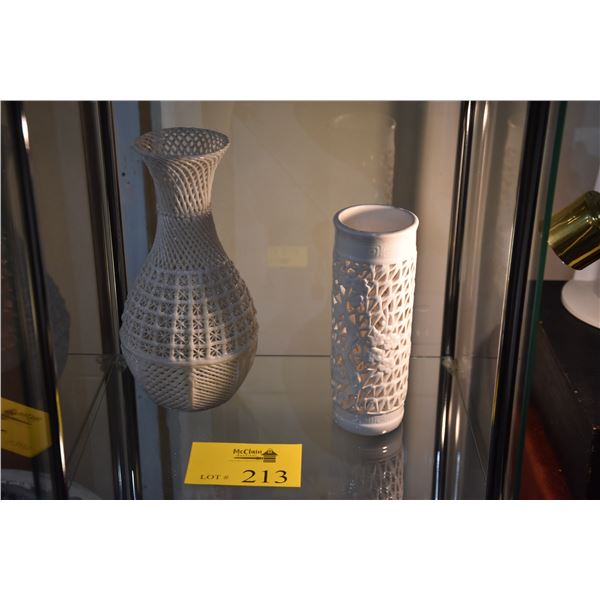 LATTICE VASE & CANDLE HOLDER (BLANC DE CHINE) (2 PCS)
