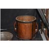 Image 2 : CERAMIC PLANTER; SIGNED HIGA & WOODEN BUCKET (2 PCS)