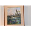 Image 2 : KOA FRAMED OIL ON CANVAS, "THE WATER LILLY POND"; SIGNED TAGAMI (23 1/4" X 27")