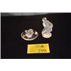 Image 1 : LALIQUE CRYSTAL "DIANE" KNEELING W/FAWN & LALIQUE SWAN RING TRAY (2 PCS)