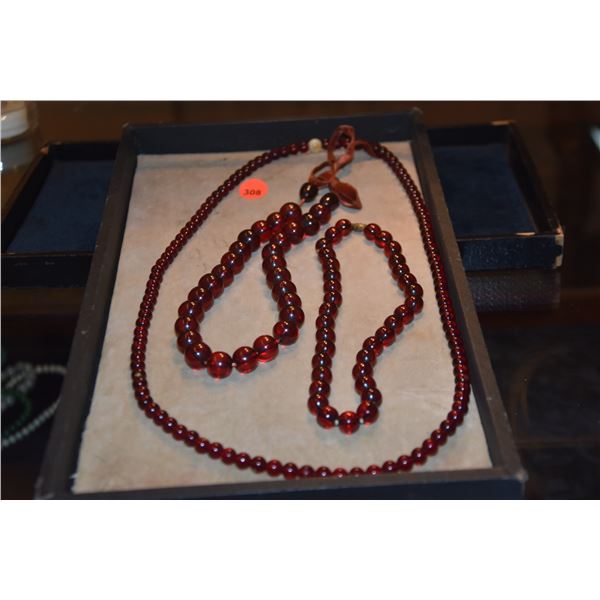 AMBER BEAD NECKLACES (3 PCS)