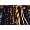 Image 2 : TIGER'S EYE BEAD NECKLACES & LONG BEIGE JADE BEAD NECKLACE W/LARGE CARVED SERPENTINE BEAD (3 PCS)