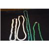Image 2 : 2 JADE BEAD NECKLACES & 2 GREEN AGATE BEAD NECKLACES (4 PCS)