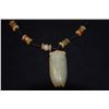 Image 2 : NEPHRITE CARVED CICADA & BEAD NECKLACE