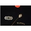 Image 2 : 10K STICKPIN W/14K SHIELD & DIAMOND & 10K PINS (2) (4.3 GTW) (3 PCS)