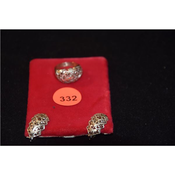 14K WG RING & EARRINGS (6.4 GTW) (2 PCS)
