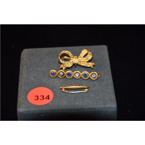 14K VINTAGE BROOCHES (7.9 GTW)