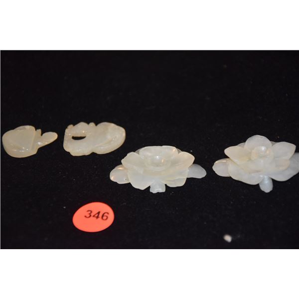 WHITE JADE BUTTONS & CLASP, CA. MING DYNASTY (3 PCS)