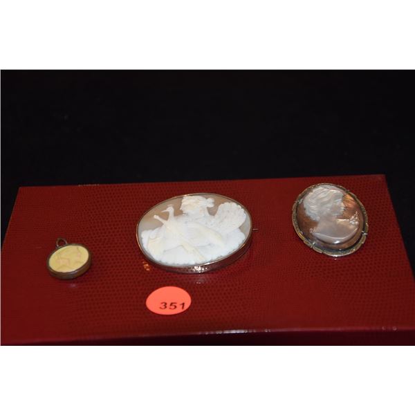 CAMEO PINS & PENDANTS (3 PCS)