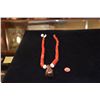Image 1 : HAWAIIAN PALAOA PENDANT ON CORAL BEAD NECKLACE (APPROX 23")
