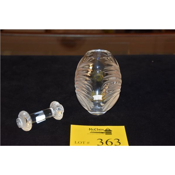 LALIQUE VASE & LALIQUE KNIFE HOLDER (2 PCS)