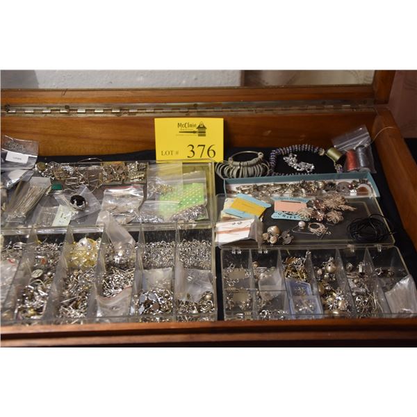 LARGE COLLECTION OF JEWELRY MAKING SUPPLIES, FINDINGS, ETC.