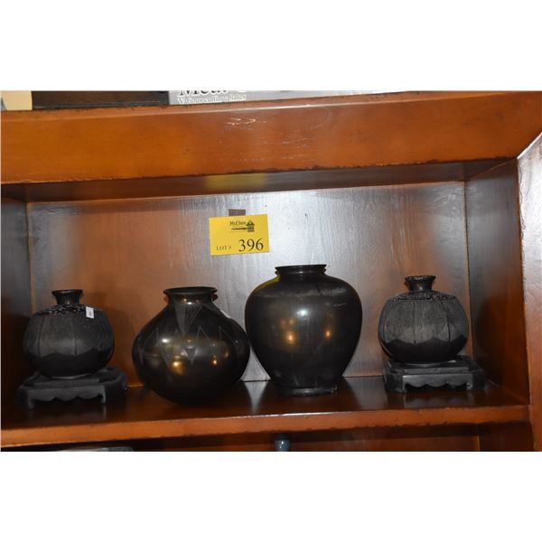 COLLECTION OF VASES (2 SIGNED) (4 PCS)