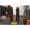 Image 1 : CARVED EBONY WOOD AFRICAN STATUARY; SIGNED (2 PCS)