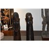 Image 2 : CARVED EBONY WOOD AFRICAN STATUARY; SIGNED (2 PCS)