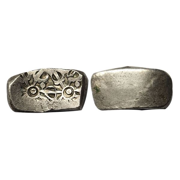 Archaic Series, Punch Marked Coinage, attributed to Gandhara Janapada (600-300 BC), Bent Bar, Silver