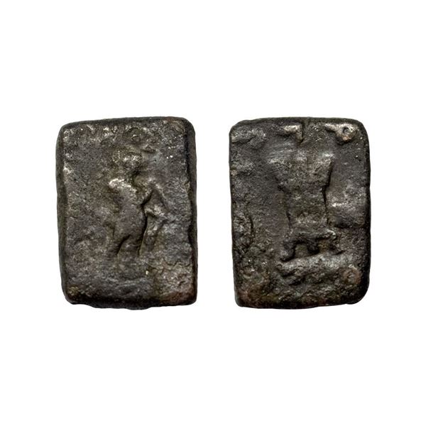 Indo-Greeks, Apollodotus II (80-65 BC), Bronze Unit, 4.16 gms.