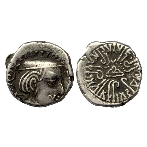 Western Kshatrapas, Kardamaka Family, Rudrasena II (c. 255-276 AD) S/o Viradaman, Silver Drachma, 2.
