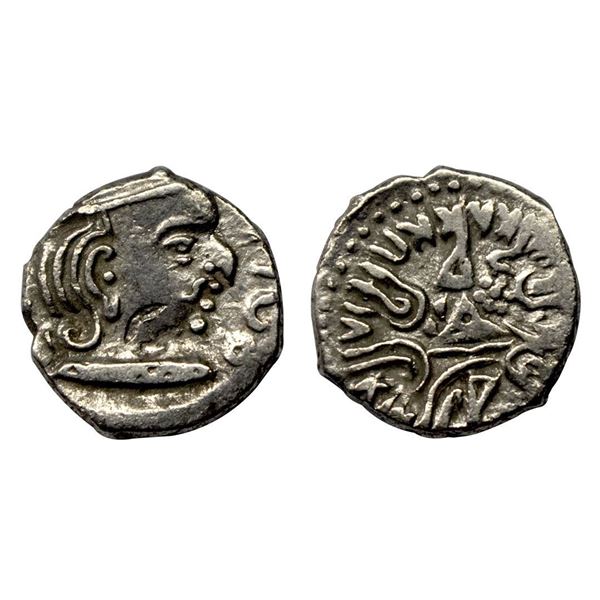 Western Kshatrapas, Svami Rudrasimha III (c. 388-475 AD), s/o Svami Satyasimha, Silver Drachma, 2.07