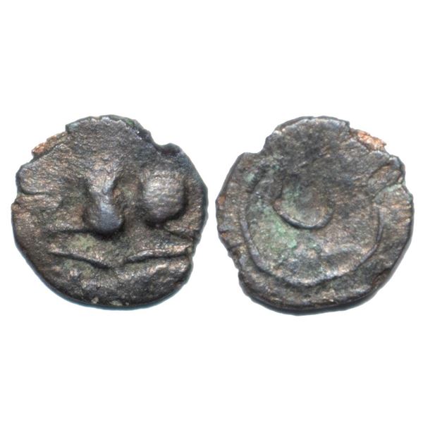 Vakataka Dynasty (c. 400-500 AD), Vidarbha Region (Nandivardhan area), Uninscribed type, Copper Unit