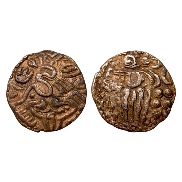 Chola Empire, Raja Raja Chola (985-1014 AD), Copper unit, 3.91 gms.