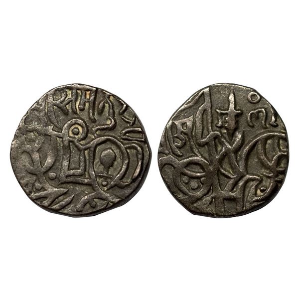 Hindu Medieval, Tomaras of Dilli, Ananga Pala (1130-45 AD), Bull and Horseman type, Billon Jital, 3.