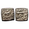 Image 1 : Akbar, Mintless, Silver, Square Rupee, Allahu Akbar type, Ilahi 33, without Month name.