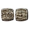 Image 1 : Akbar, Ahmedabad mint, Silver, Square ½ Rupee, Kalima, Square-area type on obv, mint name partly see