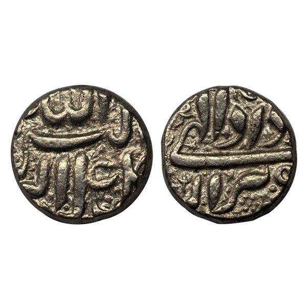 Akbar (1556-1605 AD), Silver Rupee, Berar Mint, Amardad 4x,Very Fine.