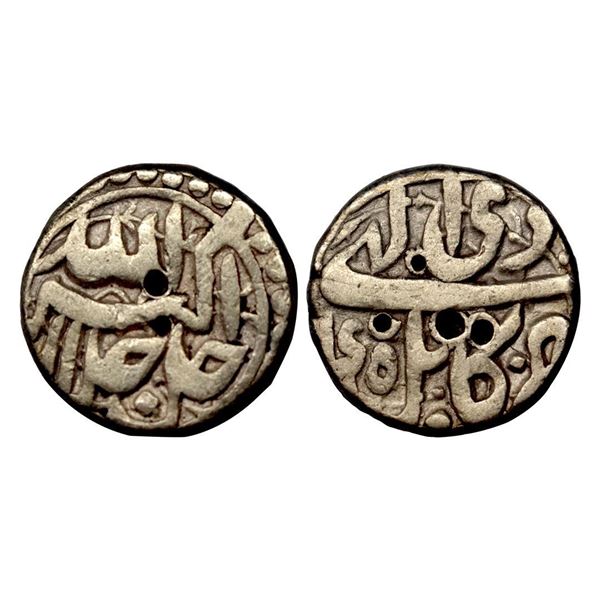 Akbar, Kabul mint, Silver, ½ Rupee, Allahu Akbar type, Ilahi 45, Di Month.