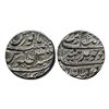 Aurangzeb, Rupee, Golkonda Mint, Silver, Badr Munir type. Mint name in the bottom line on rev, AH 10
