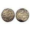 Aurangzeb, Rupee, Lakhnau Mint, Silver, Badr Munir type. Complete Mint name in the bottom line on re