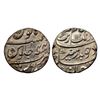Aurangzeb, Rupee, Surat Mint, Silver, Badr Munir type. Mint name in the bottom line on rev, AH 1112,