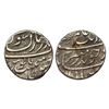 Aurangzeb, ½ Rupee, Surat Bandar-i-Mubarak Mint, Silver, Badr Munir type. Complete Mint name with ep