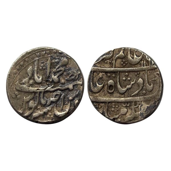 Alamgir II, Rupee, Muhammadabad Mint, full Mint name in the top line on rev, AH 1168,
