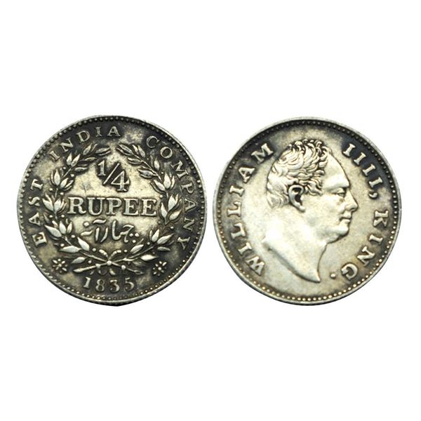 King William IIII, Silver 1/4 Rupee, 1835.