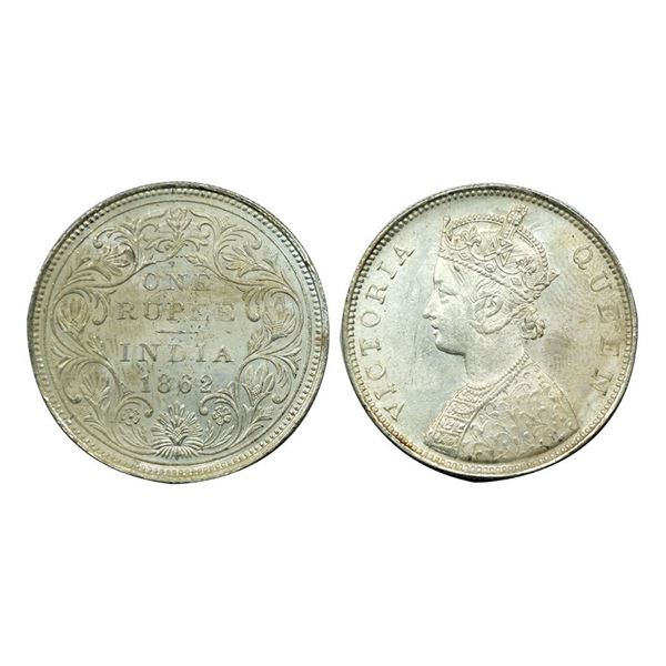 Victoria Queen, Silver One Rupee, 1862.