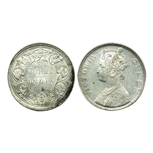 Victoria Queen, Silver One Rupee, 1862.