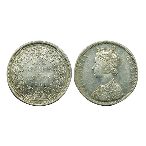 Victoria Queen, Silver One Rupee, 1862.