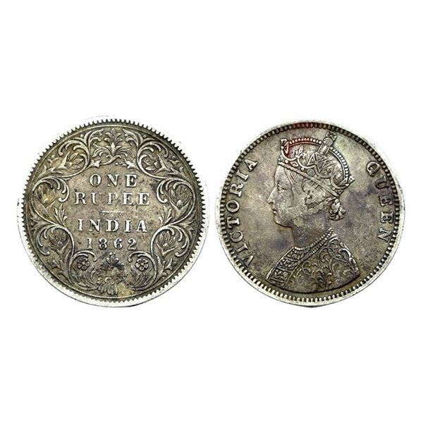 Victoria Queen, Silver One Rupee, 1862.