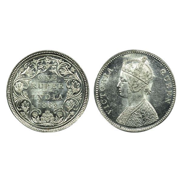 Victoria Queen, Silver One Rupee, 1862.
