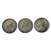 Image 1 : Victoria Queen, Silver One Rupee, Set of 3 Coins, 1862,