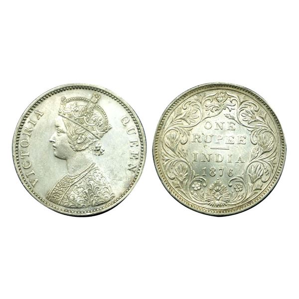 Victoria Queen, Silver One Rupee, 1876.