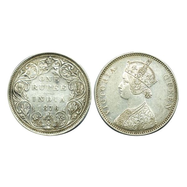 Victoria Queen, Silver One Rupee, 1876.